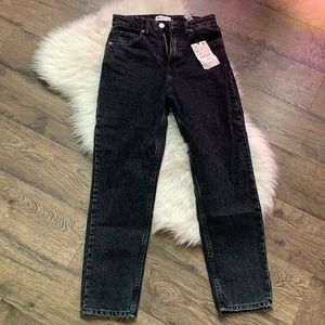 High waisted black zara jean